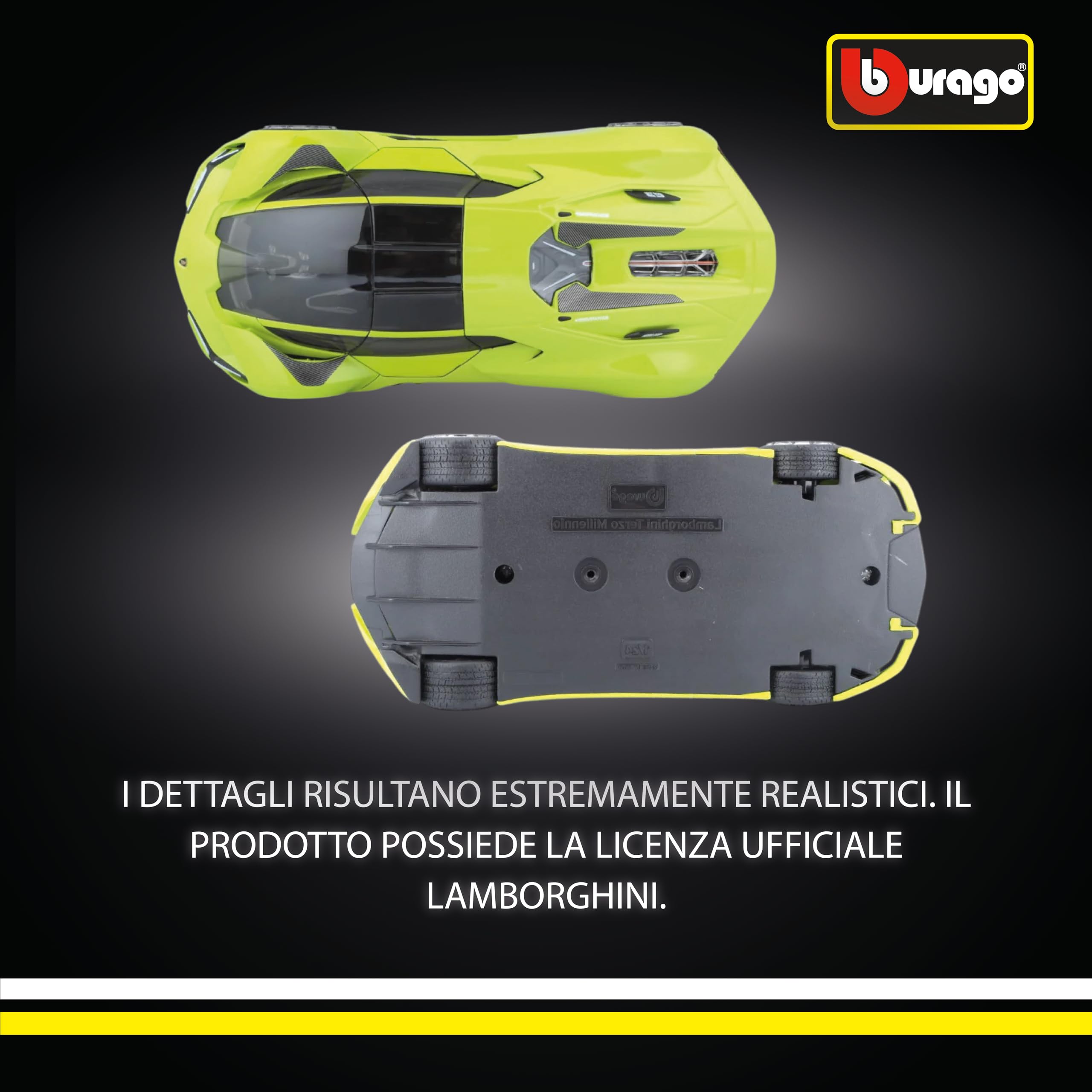 BBURAGO Lamborghini Terzo Millennio 1:24 Modellino Auto Scala, Licenza Ufficiale