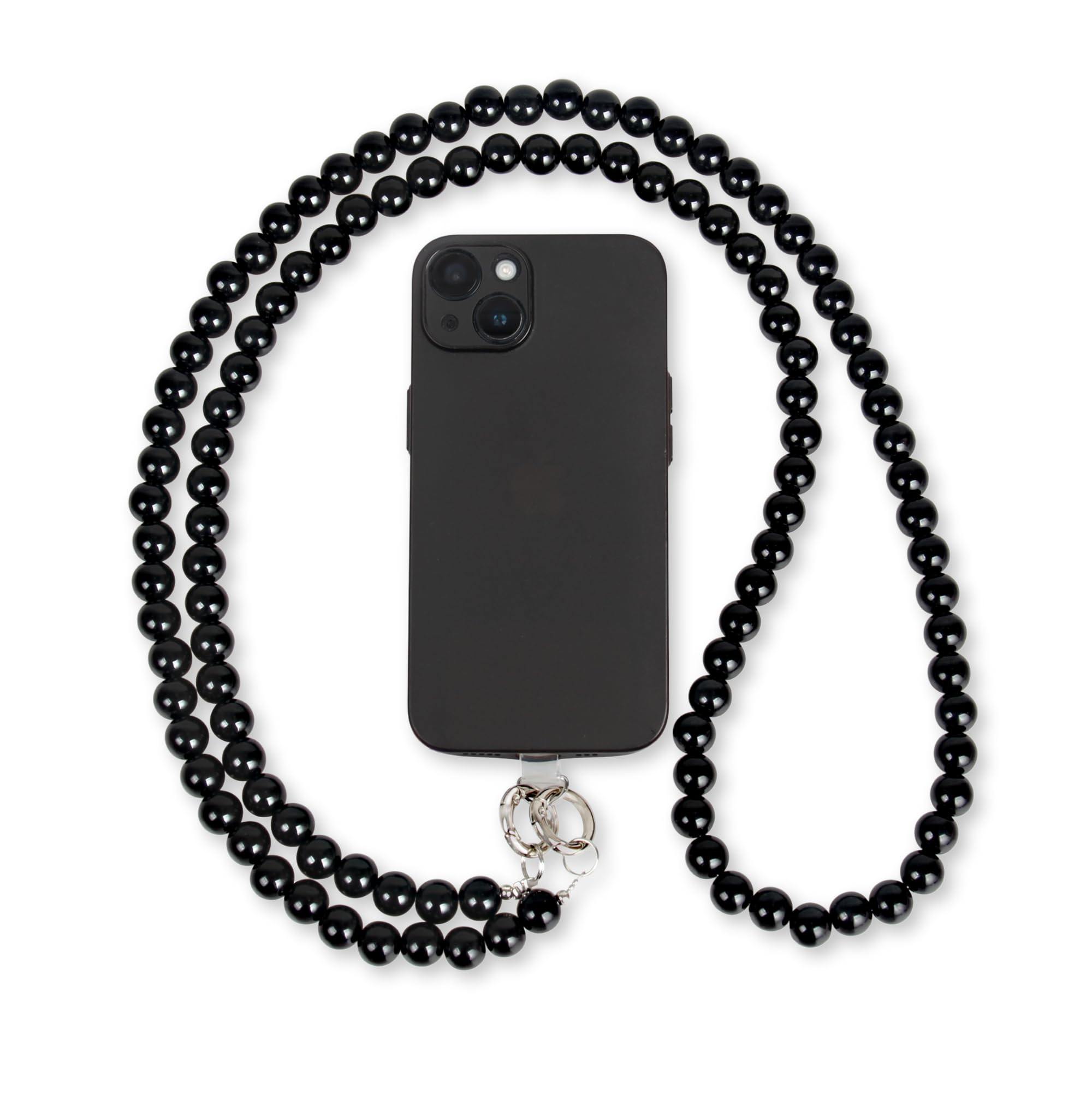 GD GOOD.designs Catena per cellulare con perline - Cinghia universale con patch per ogni custodia per cellulare | Cinghia per cellulare da indossare (lunghezza 130 cm)