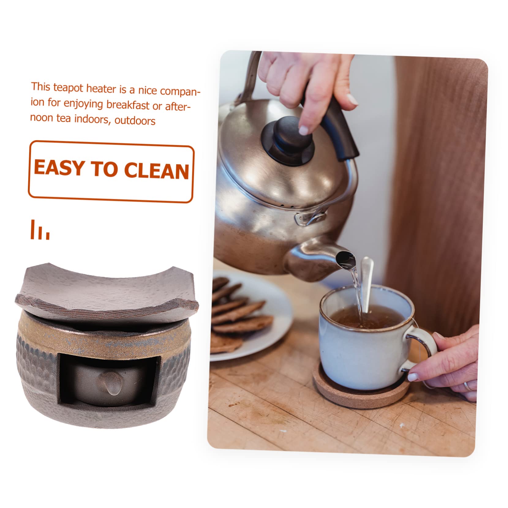 LIFKOME 1 Juego Estufa de té Tostado de cerámica pequeño Calentador pequeño Escritorio de Trabajo Luces de té Estufa de té más Caliente Estufa Calentador de té pequeña te Ligero Tetera