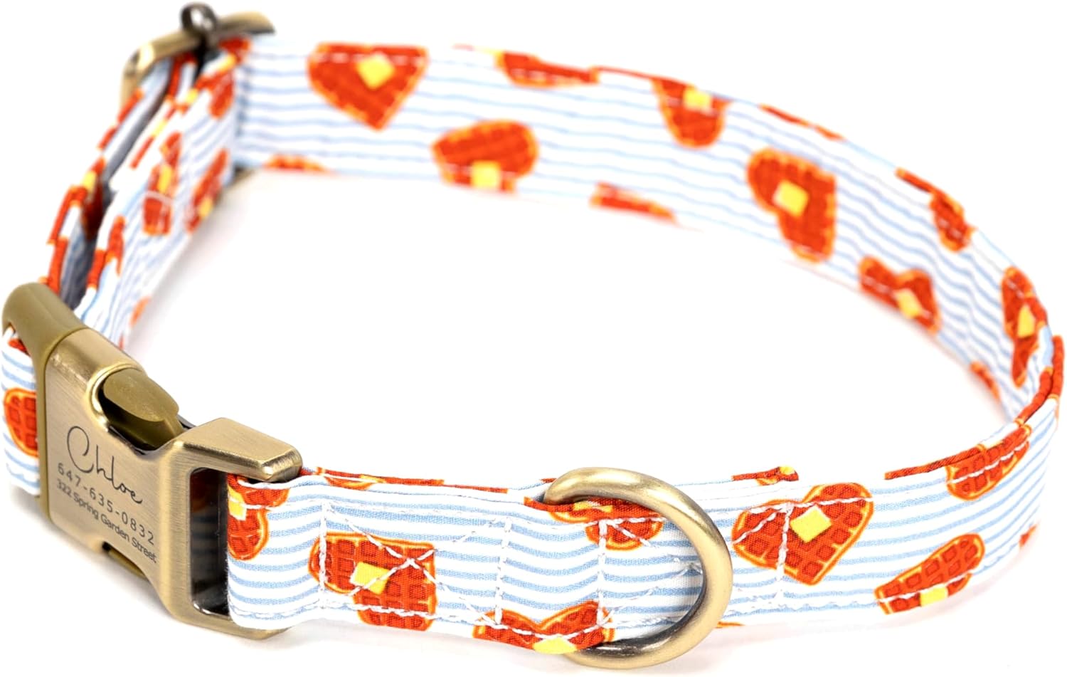 Personalized Dog Collar with Name and Phone Number Engraved,Adjustable Custom Puppy Collar,Organic Cotton Pet Collar for Small Medium Large Boy Girl Dogs