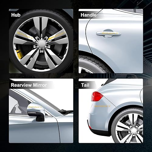 Miniatura 10 de Kewucn 14 calcomanías para automóvil, logotipo deportivo, calcomanías para la parte trasera del automóvil y calcomanías de espejo, rayas