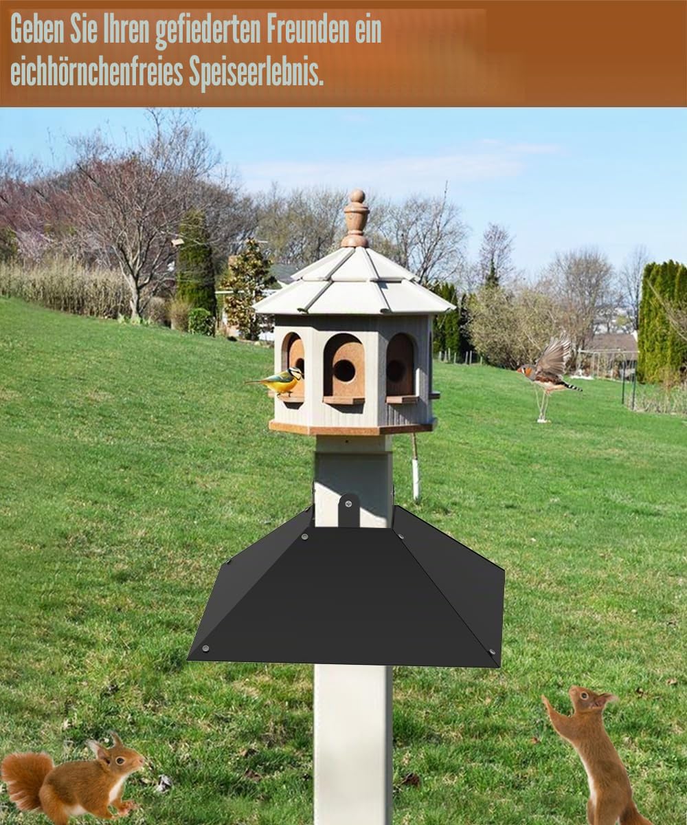 Garbuildman Metall-Eichhörnchen-Baffle für 4x4 Holzpfosten - 43,2 cm Eichhörnchensicher Vogelfutterschutz, Outdoor-Abschreckung für Holzstangen, 1 Packung