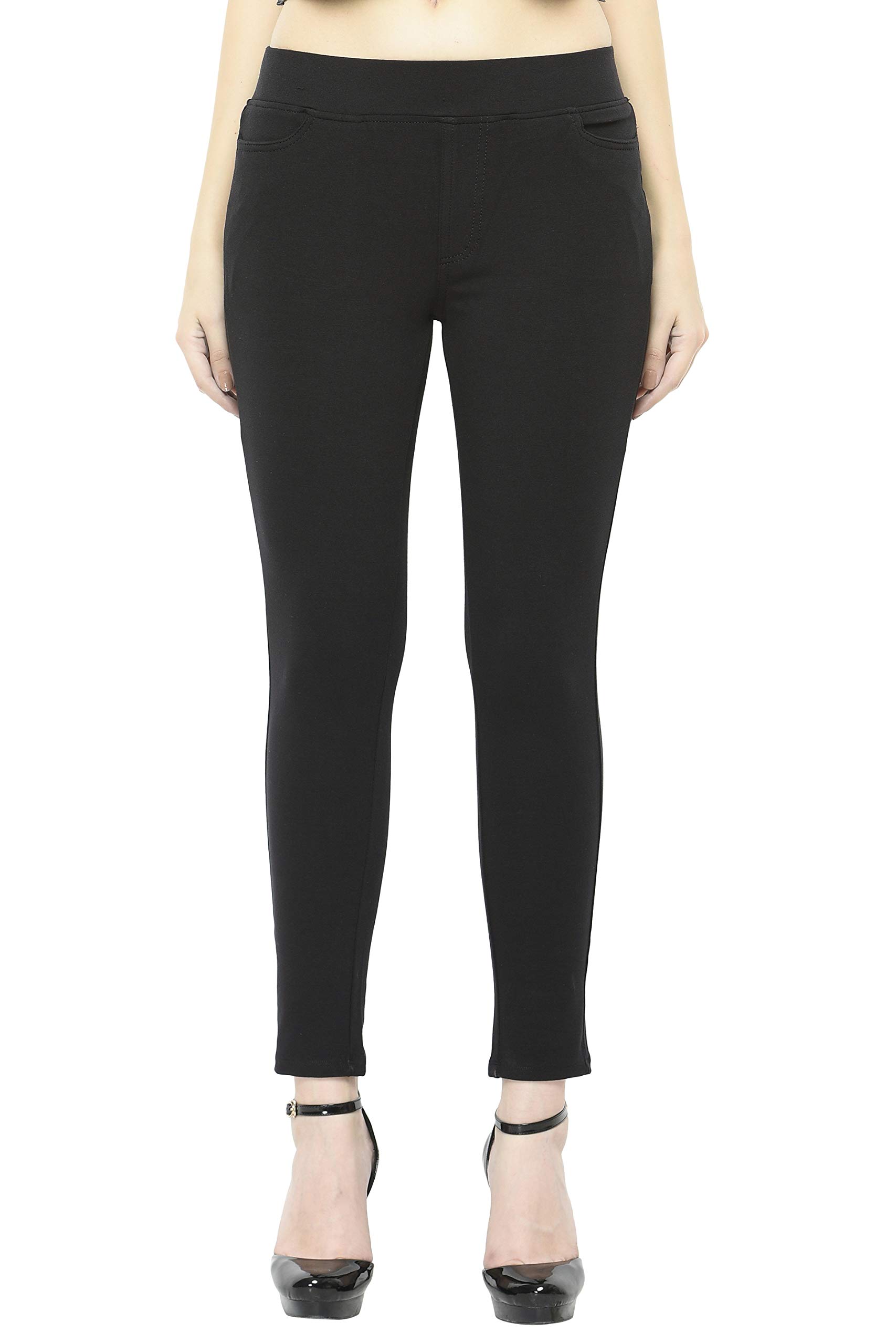 Frenchtrendz Womens's Cotton Modal Spandex Jegging(Black, XS-4XL)