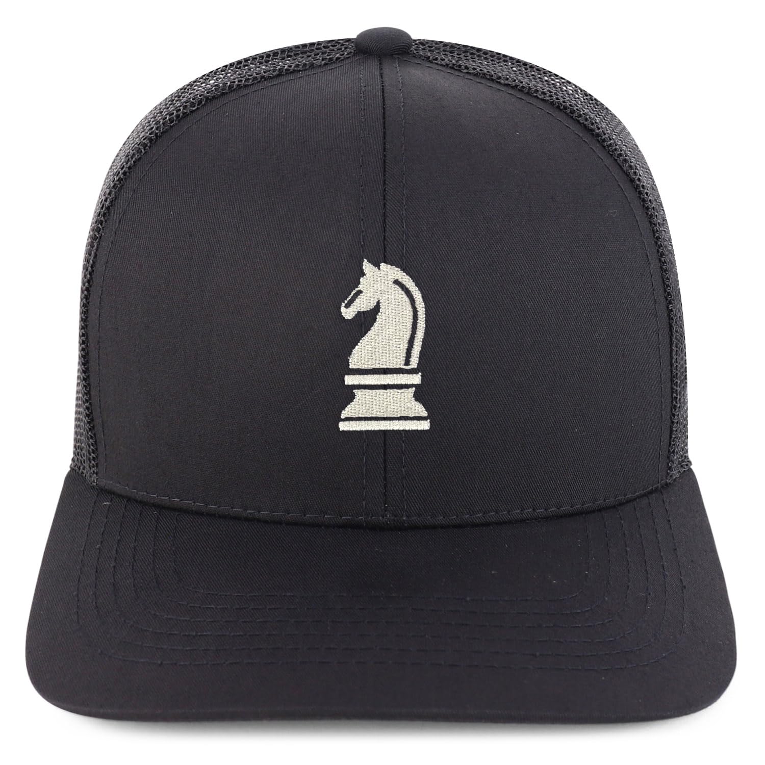 Trendy Apparel Shop Chess Knight Embroidered Mesh Trucker Baseball Cap