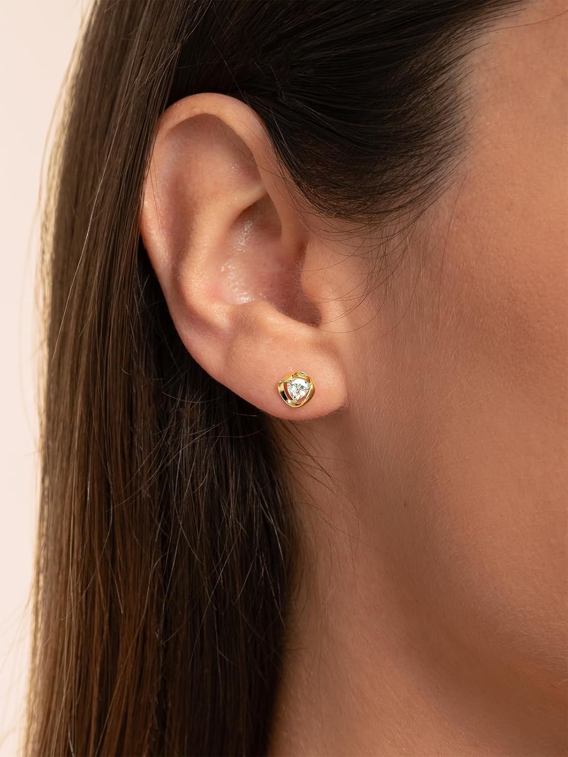 Altitude Boutique Modern CZ Bezel Stud Earrings | 14k Gold-Plated with Stainless Steel Posts | Hypoallergenic Minimalist Everyday Jewelry for Women - Image 4