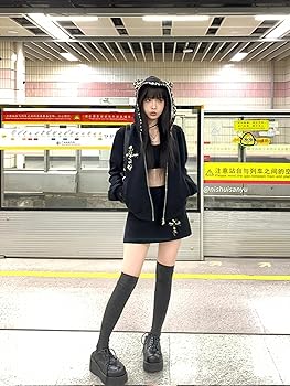 Amazon.co.jp: [ZYOOFOV] 地雷系 パーカー レディース 長袖 前