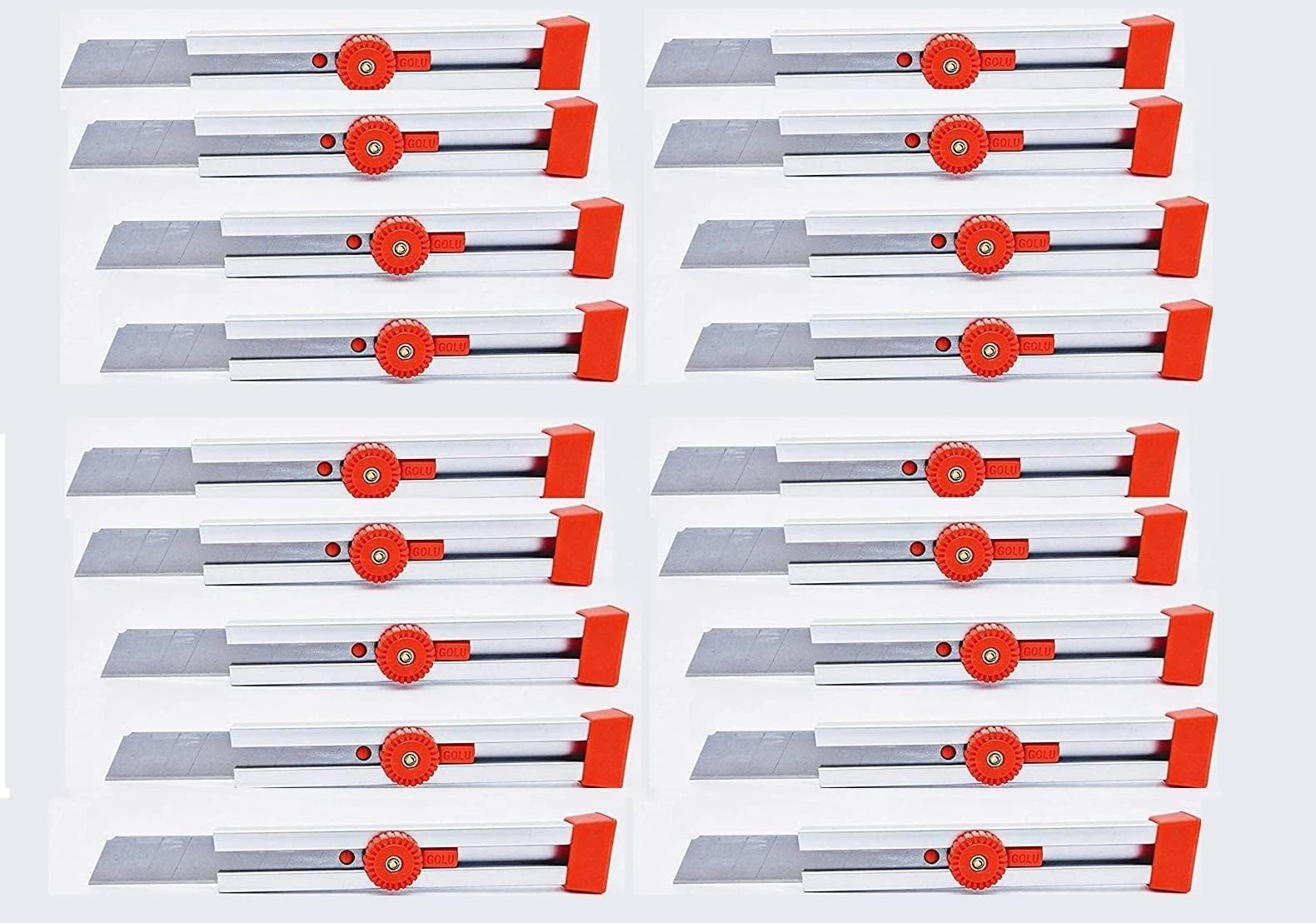 Golu Heavy Duty Unbreakable Aluminum Metal Body Durable Cutter Blade 18 mm for Factory Home Office (Replaceable Blades) (Pack of 18 Blades)