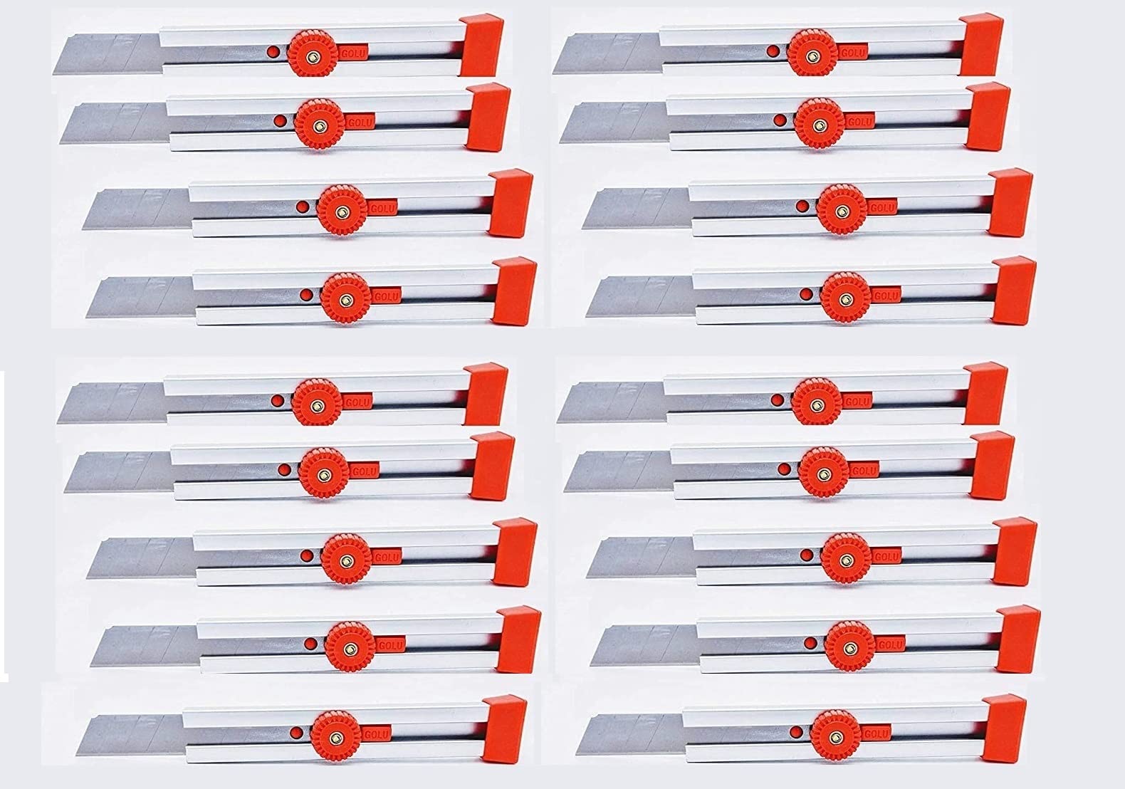 Definite Golu Heavy Duty Unbreakable Aluminum Metal Body Durable Cutter Blade 18 mm for Factory Home Office (Replaceable Blades) (Pack of 18 Blades)