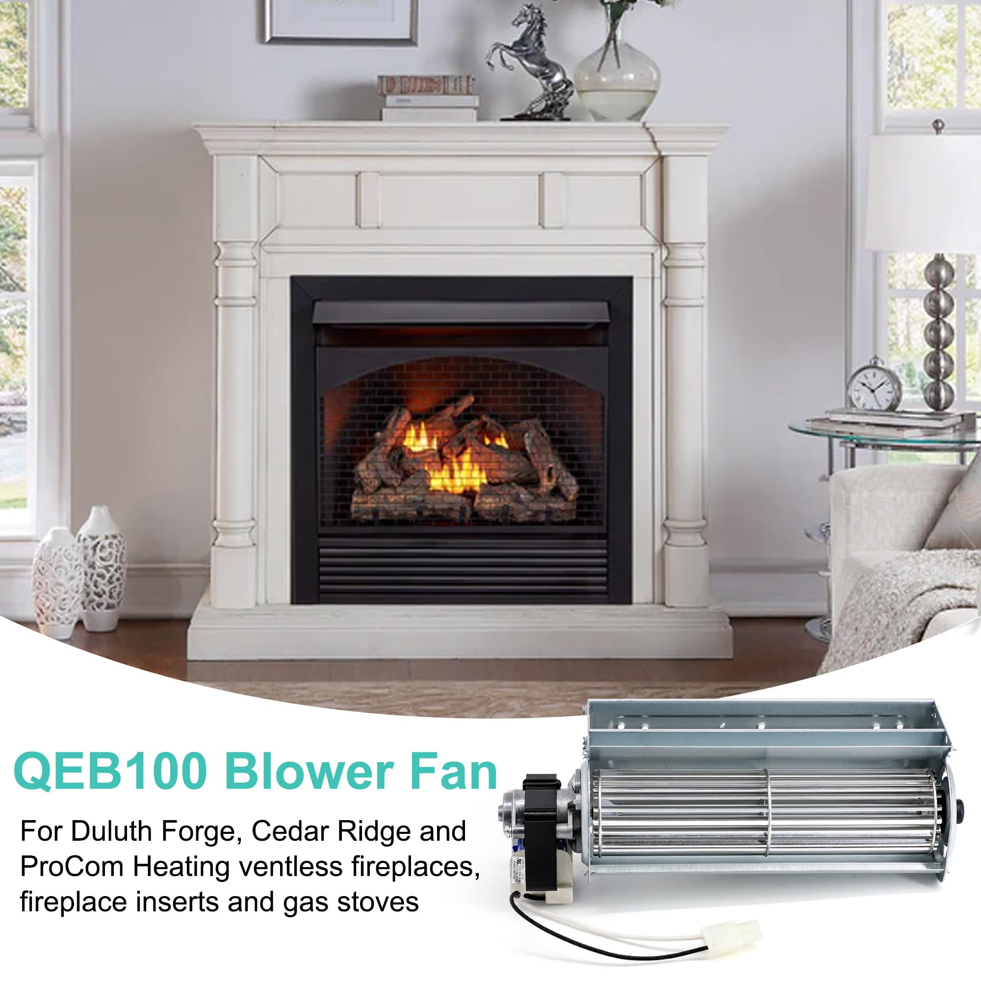 Snapklik.com : Hipoilk QEB100 Fireplace Blower Fan Kit For Duluth Forge