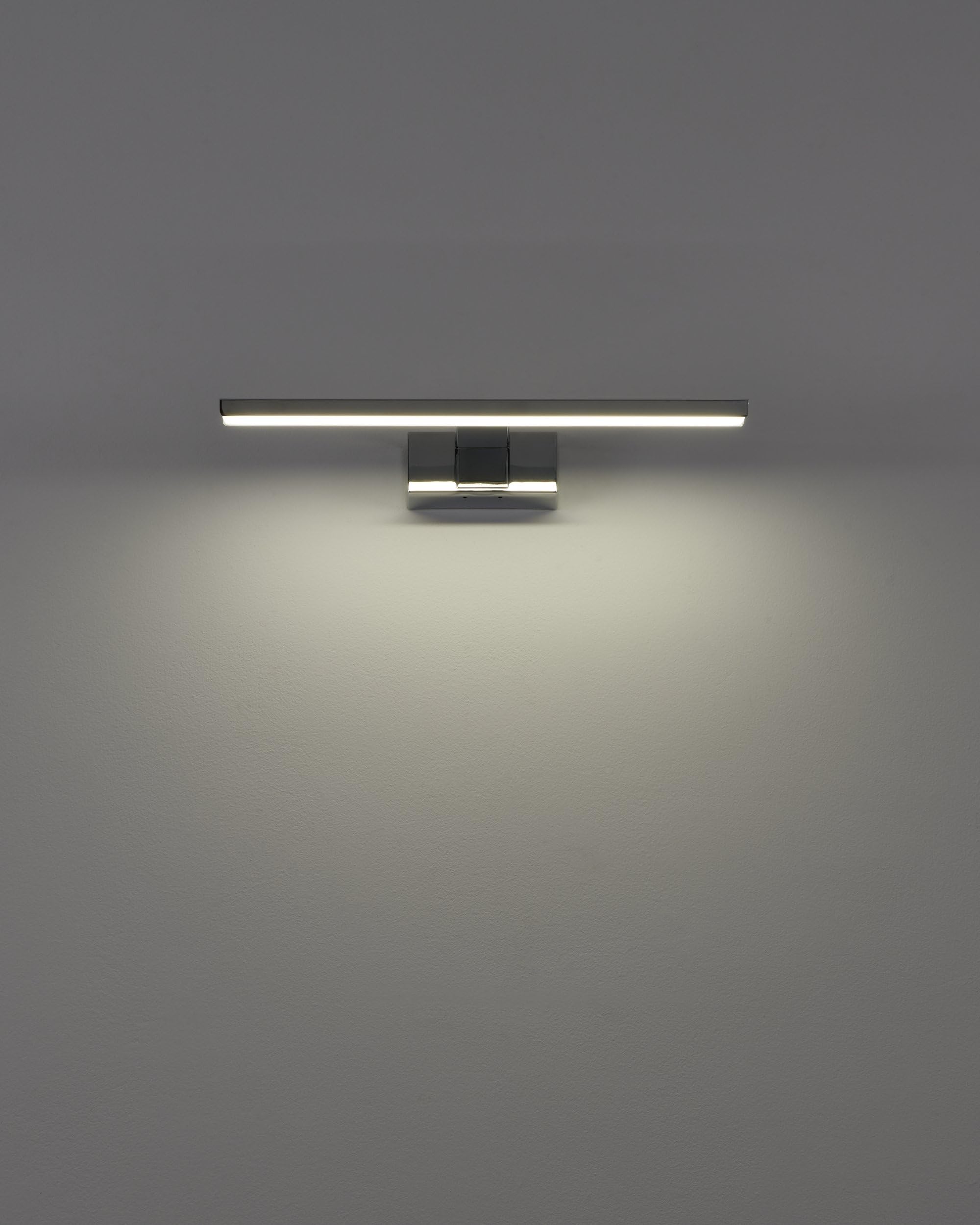 Eglo LED Applique miroir Conettilla, lampe salle de bain, aluminium chromé et plastique blanc, lumière blanc chaud-froid, IP44, L 40 cm