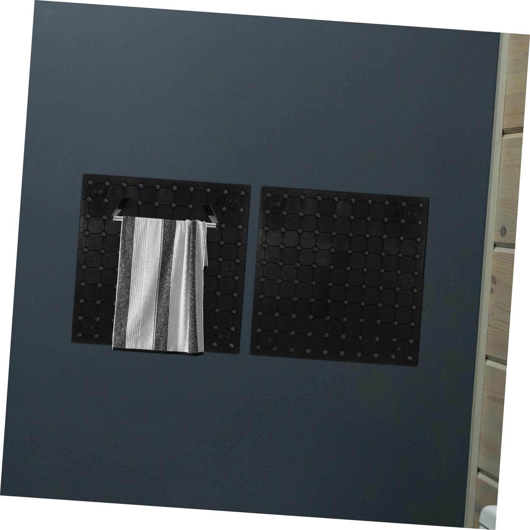Organizador de Pared Perforado de Plástico Negro, 4 Piezas Abs
