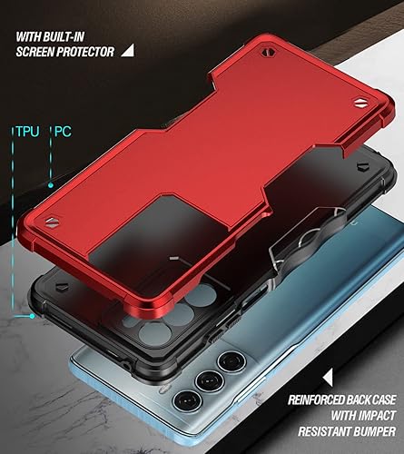 Miniatura 2 de Funda diseñada para Moto G200 5G, diseño de rayas laterales y cubierta de cámara probada contra caídas, protección de lente Shiled para Moto G200 5G