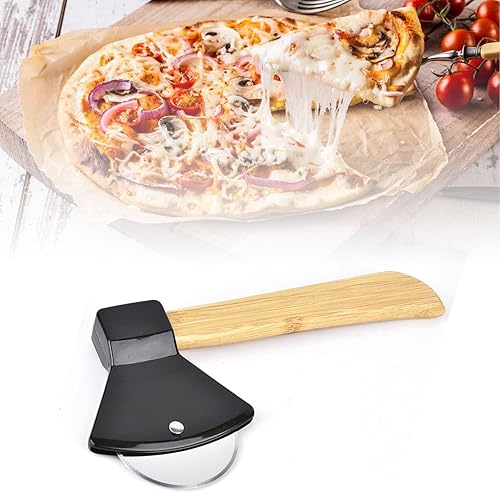 Cortador de pizza de acero inoxidable, cortador de pizza con hacha redonda, rueda de corte de pizza de cocina con cubierta, rebanadora de alimentos Cortador de pizza de acero inoxidable, cortador de pizza con hacha redonda, rueda de corte de pizza de cocina con cubierta, rebanadora de alimentos