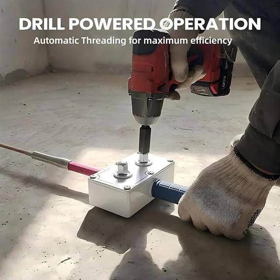 2026 Upgraded Professional Electrician's Wire Pulling Assistant Tool, Automatic Stringing Electrical Wire Puller, Compact Handheld Drill Powered Cable Puller for 5 mm