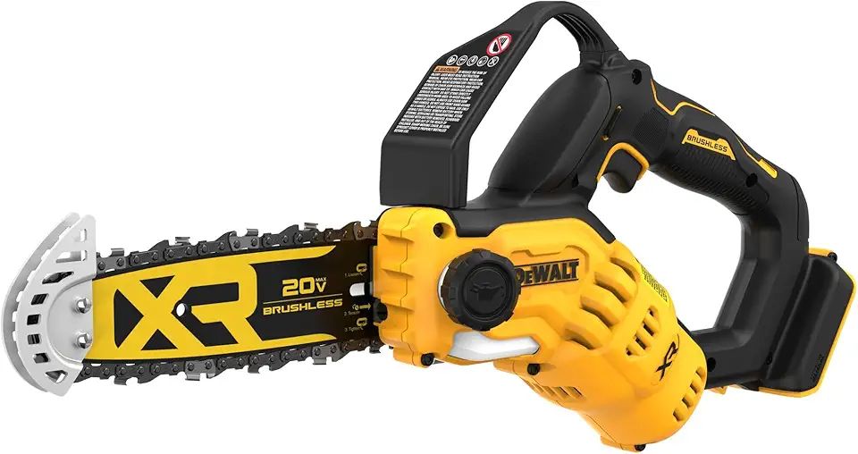 Dewalt Eletroserra de Poda 8" Sem Fio, Ferramenta Ideal para Jardinagem com Chave de Tensionamento e Protetor de Sabre, Modelo DCCS623B, 20V