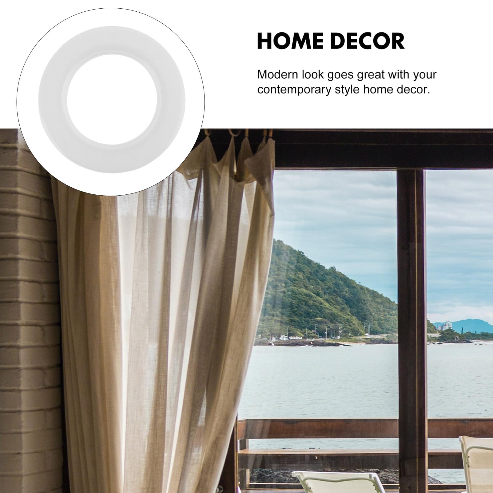 Unomor 80pcs Curtain Circles Plastic Curtain Grommet Curtain Rod Accessories for Bedroom Living Room (White)