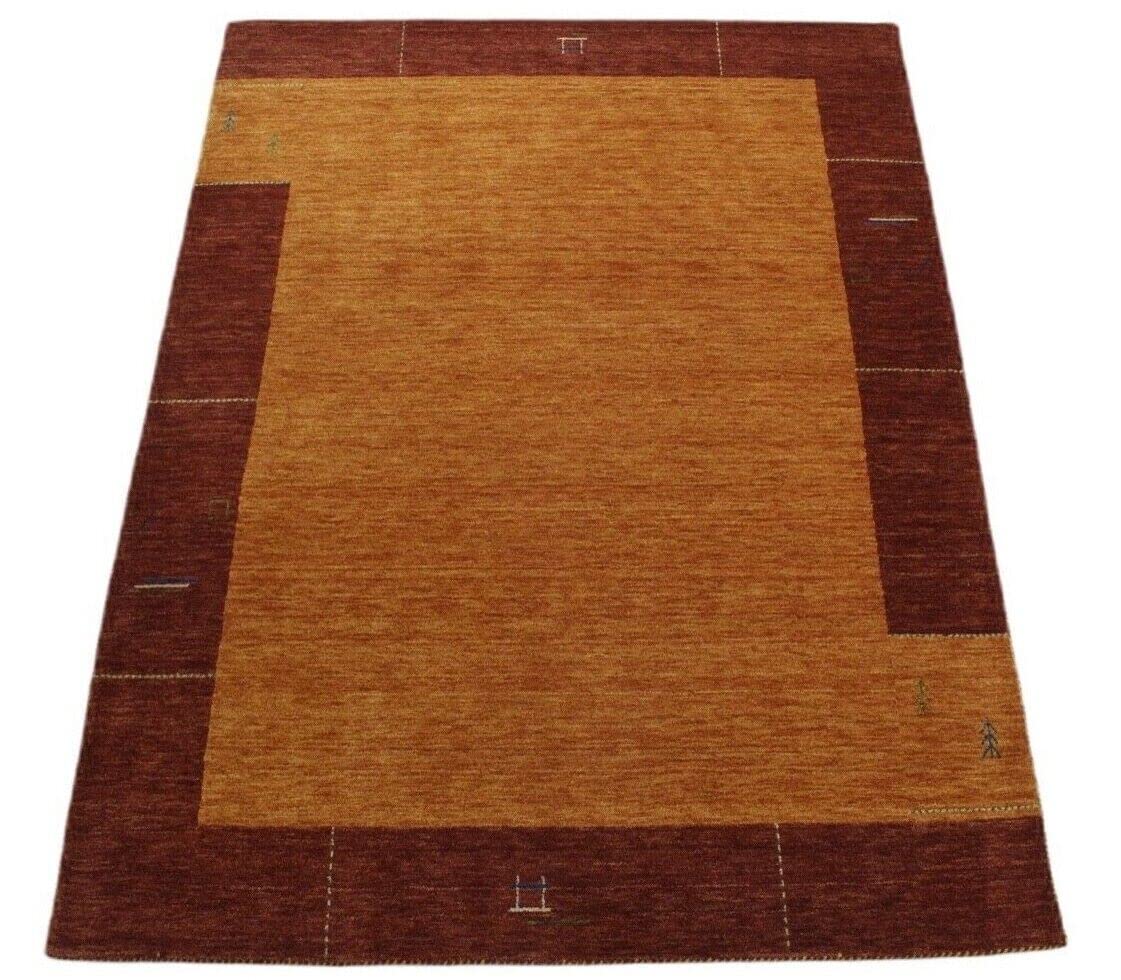 Tapis Gabbeh Loom 100 % laine orange doré 175 x 240 cm tissé à la main WR125