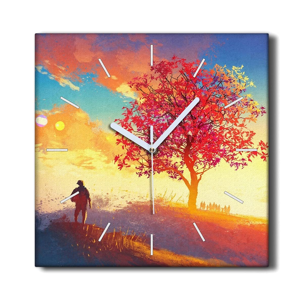Horloge sur Toile Décoration Murale au Rendu Visuel Éclatant de Haute Qualité