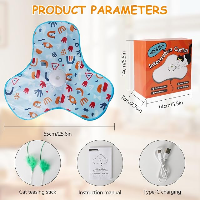 Foto 5 de 7 de Juguete Interactivo para Gatos, Juguetes para Gatos con Plumas Móviles Ocultas,Carga por USB