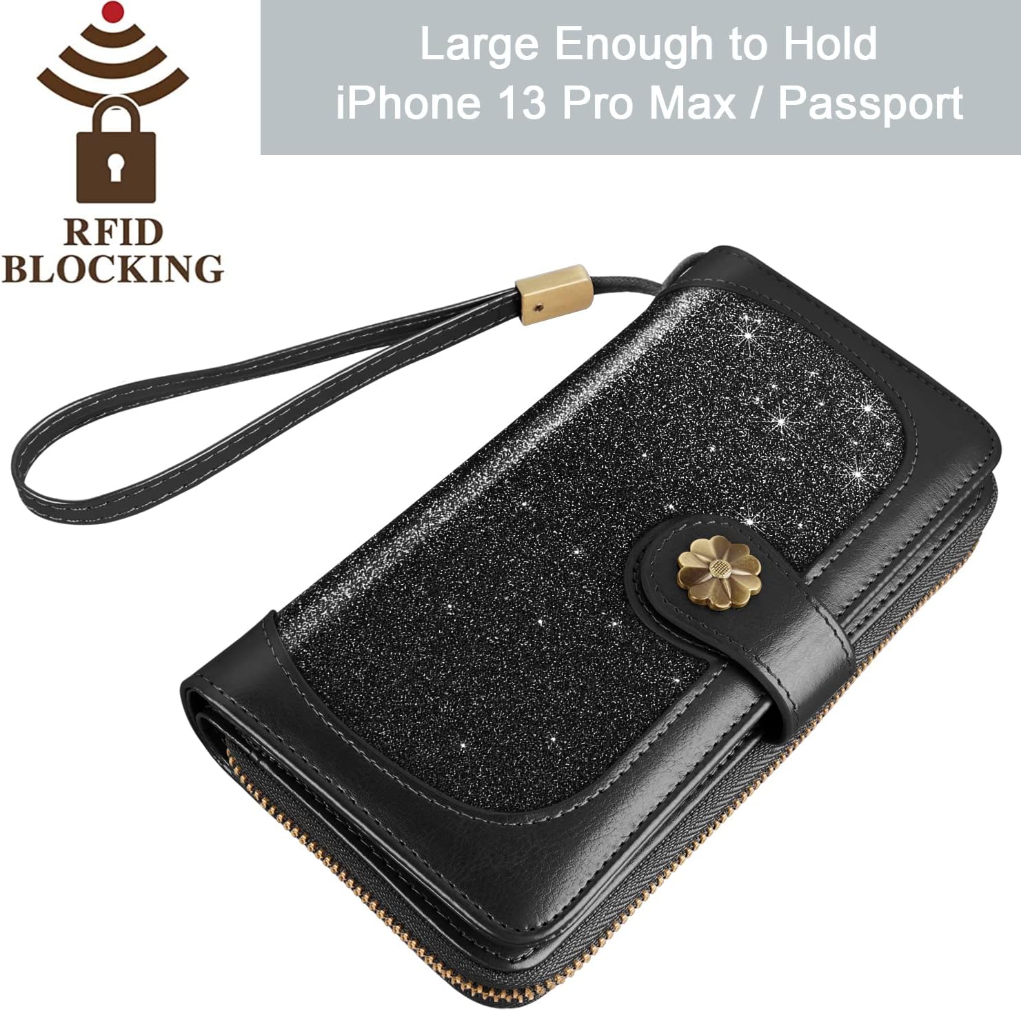 Wallets for Women Multi Card Holder Wallet Clutch Wallet Card Holder Organizer Ladies Purse with Wrist strap Purse - Image 6