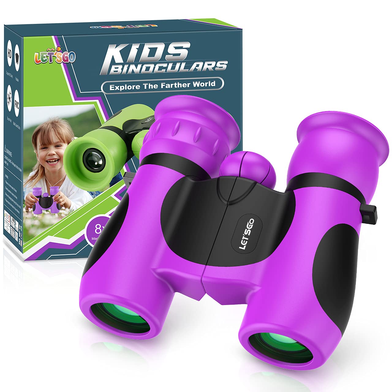 Jumelles Pour Enfants 3-5 Ans - Grossissement 4x30 - Vert Avec Revêtement Caoutchouc - Jouet D'Exploration Extérieur