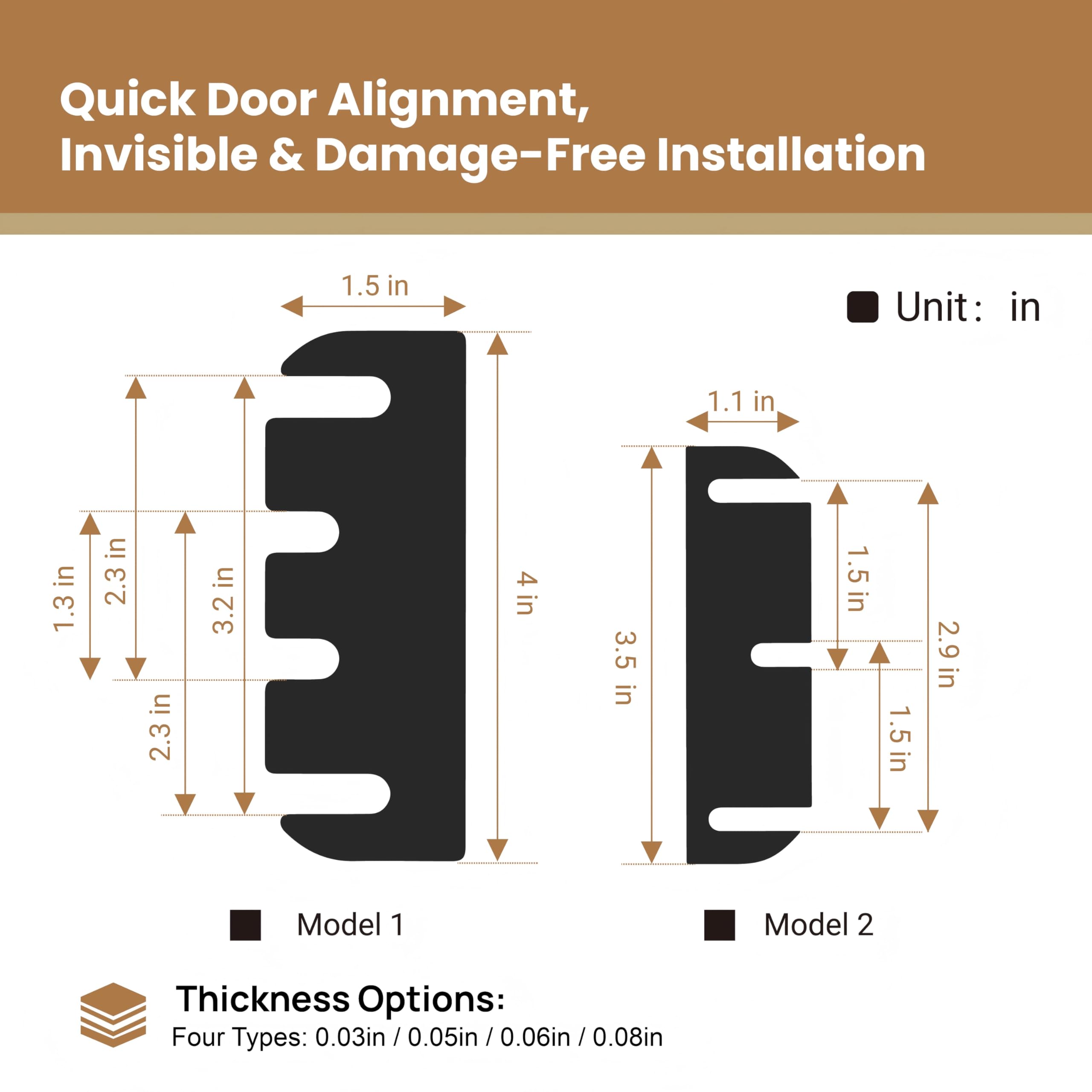 Door Hinge Shims - Adjust Door Alignment -2 Door Hinge Shims - Adjust Door Alignment -2