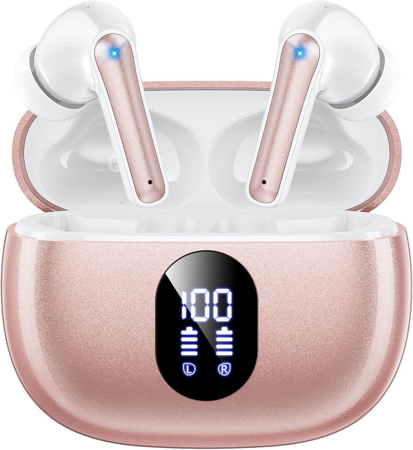 ZZU Wireless Earbuds, Bluetooth Ear Buds with Big Bass Stereo Sound, 48 Hours Playtime, Lightweight in-Ear Fit Earphones, IPX7, Hands-Free Calls with