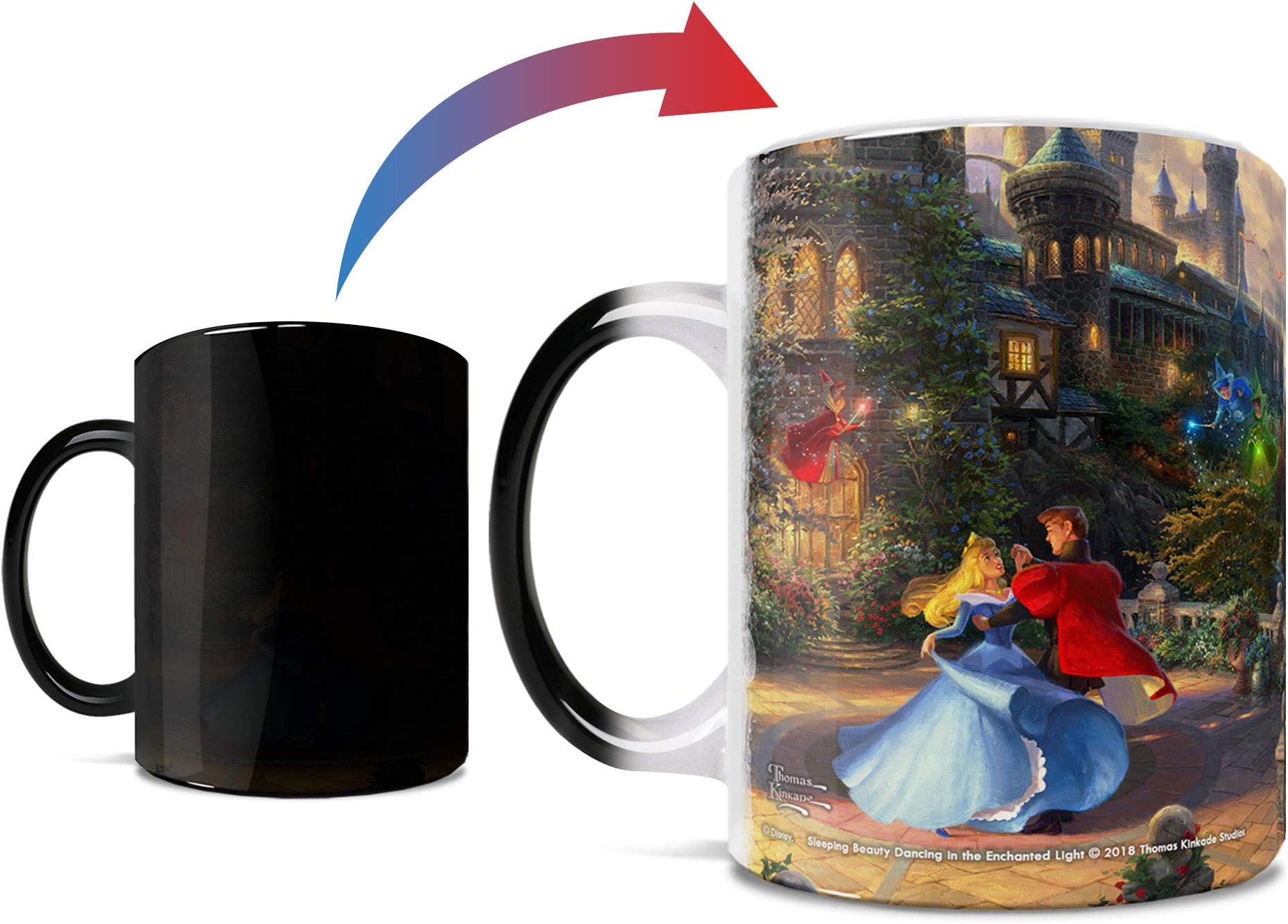 Disney - Sleeping Beauty - Dancing in the Enchanted Light – One 11 oz Color Changing Heat Sensitive Ceramic Mug – Image Revealed When HOT Liquid Is Added!