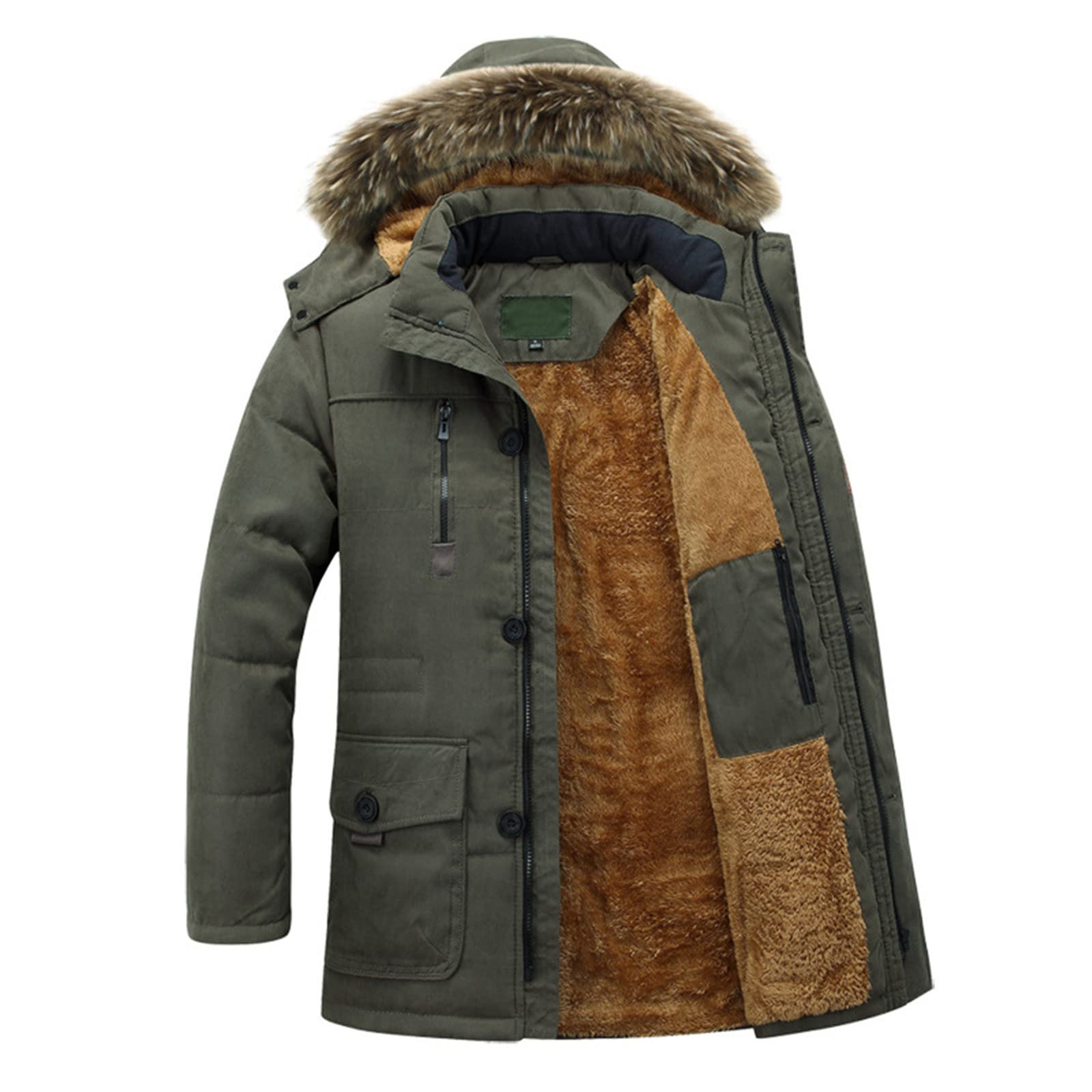 Giubbotto Invernale Uomo Lungo E Caldo | Parka Trapuntato Impermeabile Antivento | Cappuccio E Imbottitura Media | Modello Classico Per Tutti I Giorni