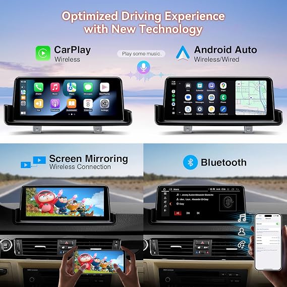 XTRONS 10.25 Inch Android 14 Car Stereo for BMW 3 Series E90 E91 E92 E93 (2008-2012) with no Original Display, IPS Touch Screen 4+64GB GPS Navigation Support Wireless CarPlay Android Auto 4G LTE