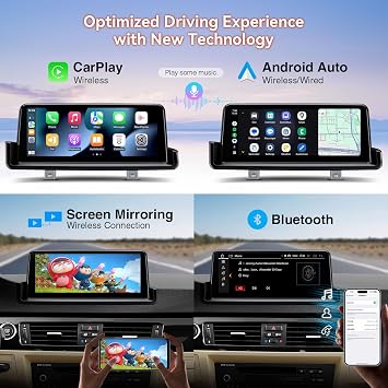 XTRONS 10.25 Inch Android 14 Car Stereo for BMW 3 Series E90 E91 E92 E93 (2008-2012) with no Original Display, IPS Touch Screen 4+64GB GPS Navigation Support Wireless CarPlay Android Auto 4G LTE