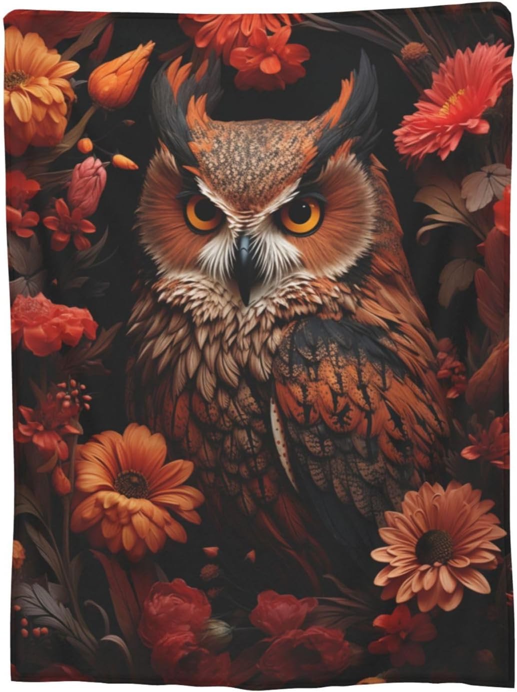 Owl Blanket for Adults Kids Gifts for Owl Flowers Lovers Flannel Throw Blankets Soft Comfy Lightweight for Home Decor Couch Bed Sofa 80x60 Inches - Image 5