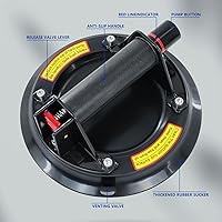Vista 7 de Ventosas de vidrio para levantar vidrio grande, carga máxima de 480 libras Ventosas de ventana resistentes, potente elevador industrial de ventosas