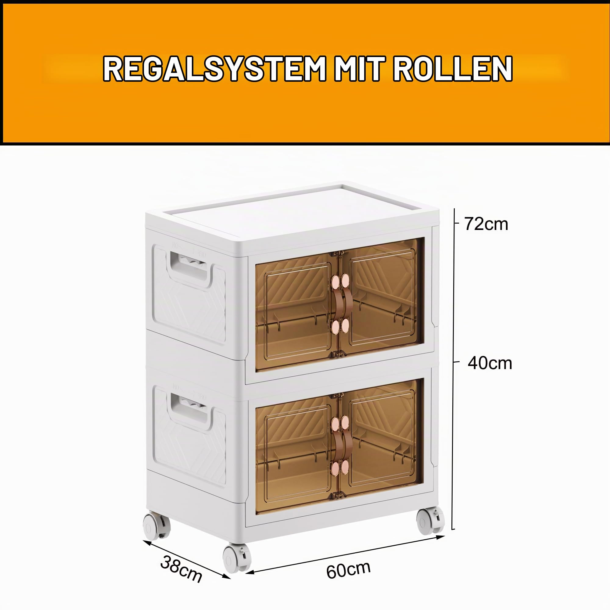 MECOLOR17.13Gal Installation freier Aufbewahrungsschrank, beweglicher Kunststoffschrank, Badezimmer Aufbewahrungsbox, Snack Spielzeug Klappschrank,geeignet für Familien und Schulen(2pack)