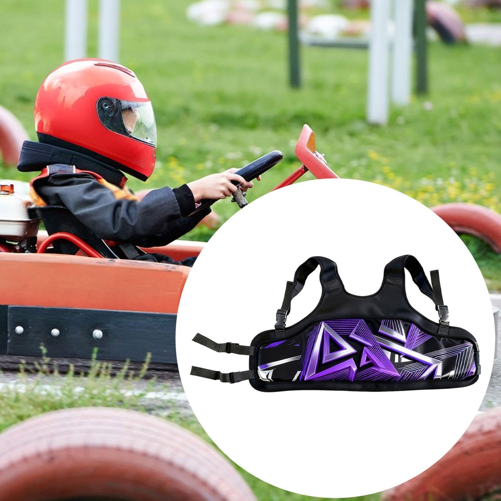 Protector de Costillas para Karting de Pecho Infantil Adulto Chaleco Protector Diseño Ergonómico Ajustable Absorbe Impactos Universal Esponja, PÚrpura