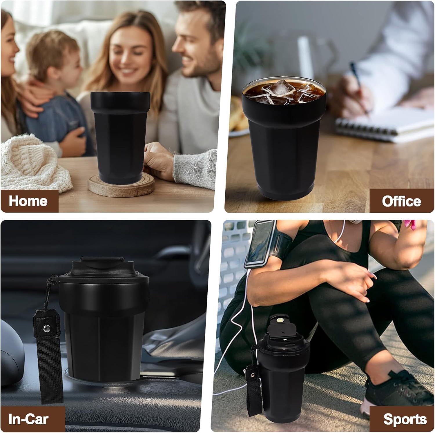 Insulated Coffee Tumbler 15.2oz 450ml Travel Coffee Mug 316 Stainless Steel Direct Drink Opening Leakproof Lid Reusable Insulated Coffee Mug Hot and Cold Ideal Travel Mug for Coffee Lover - Image 9