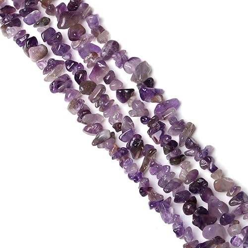 Miniatura 2 de LAIDANLA Amatista - 400 cuentas de piedra natural con chip de 0.239 a 0.315 pulgadas, piedras curativas irregulares perforadas para manualidades,
