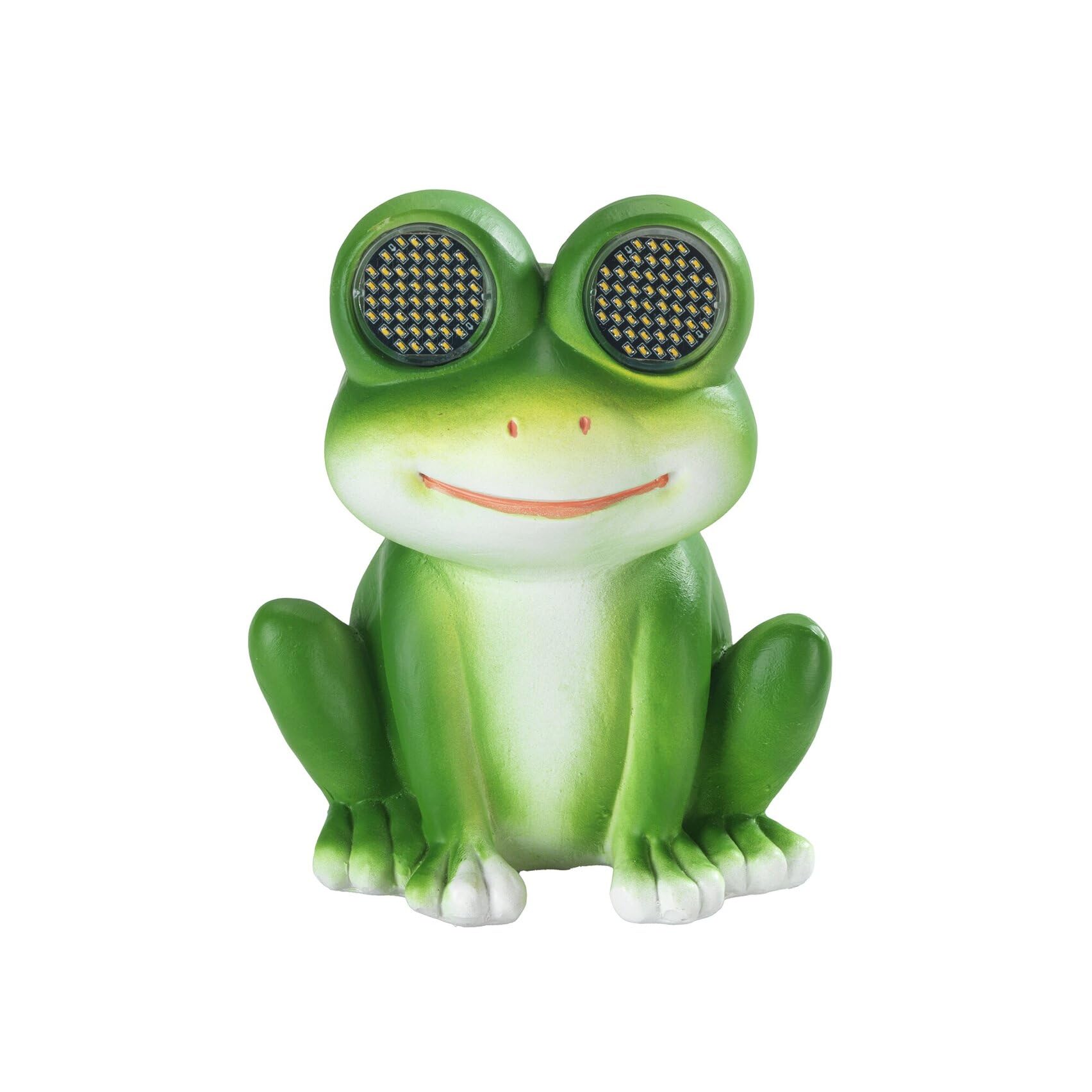 Maximex Figura Solar de jardín de Rana con Ojos LED, Resistente a la Intemperie, decoración Solar para jardín y terraza, con Sensor crepuscular, 11,8 x 13,5 x 9,3 cm, polirresina