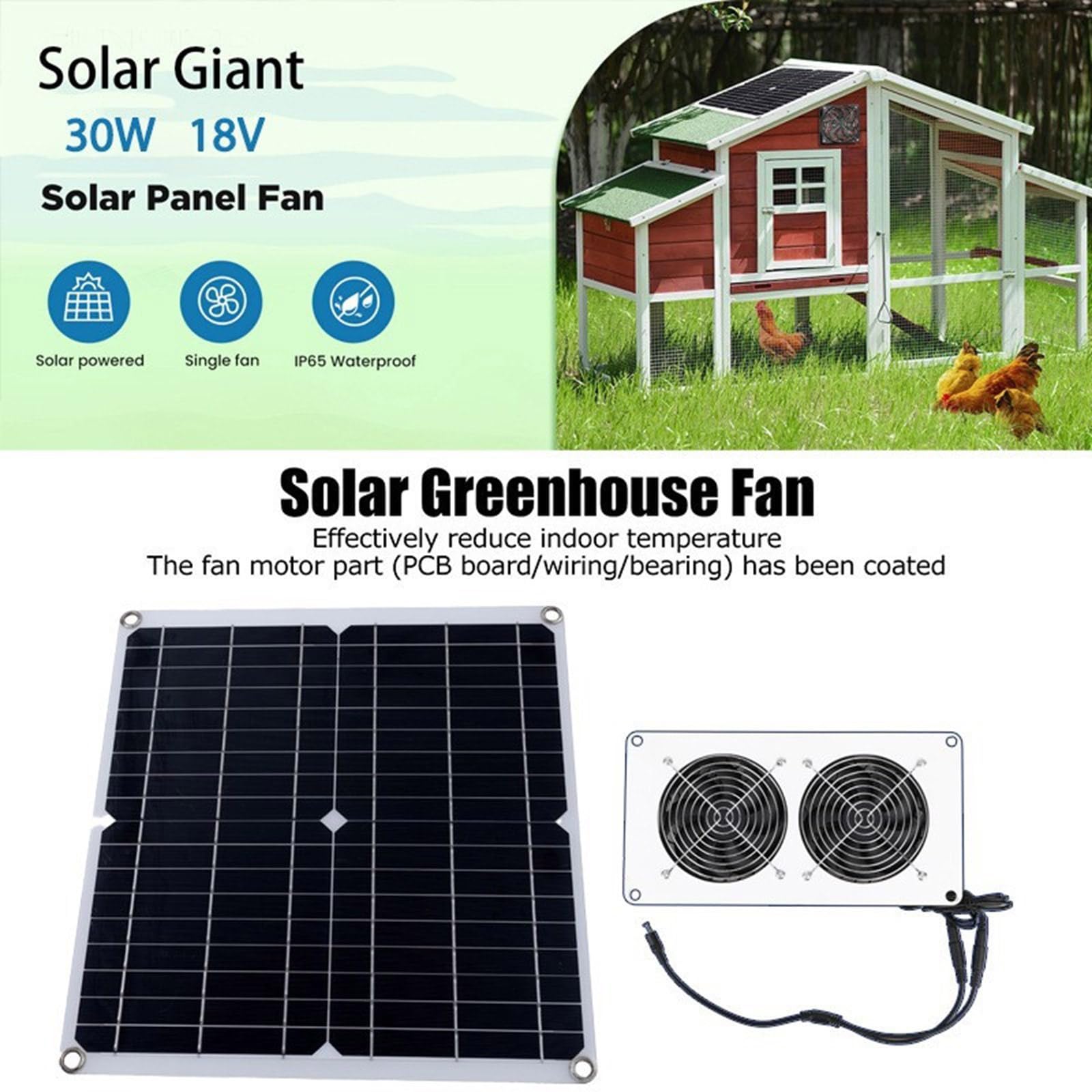 Ventilateur d'échappement flexible à énergie solaire - Dispositif de contrôle de la température pour camping-cars, bateaux, poulaillers et tanières - Ventilation extérieure solaire
