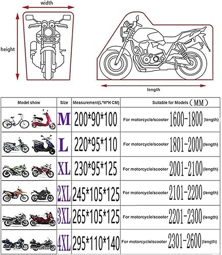 Miniatura 2 de Motorcycle Cover Waterproof Outdoor UV Anti Rain for YAMA-&HA XJR 1200 FZ6 MT 07 TMAX 530 PW 80 SR 250 125 MT03 Vehicle Cover (Color  1(NO Lock),