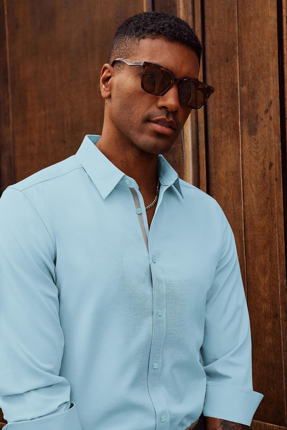 PJ PAUL JONES Mens Dress Shirts Wrinkle Free Stretch Button Down Shirt Casual Long Sleeve Business Shirts - Image 6