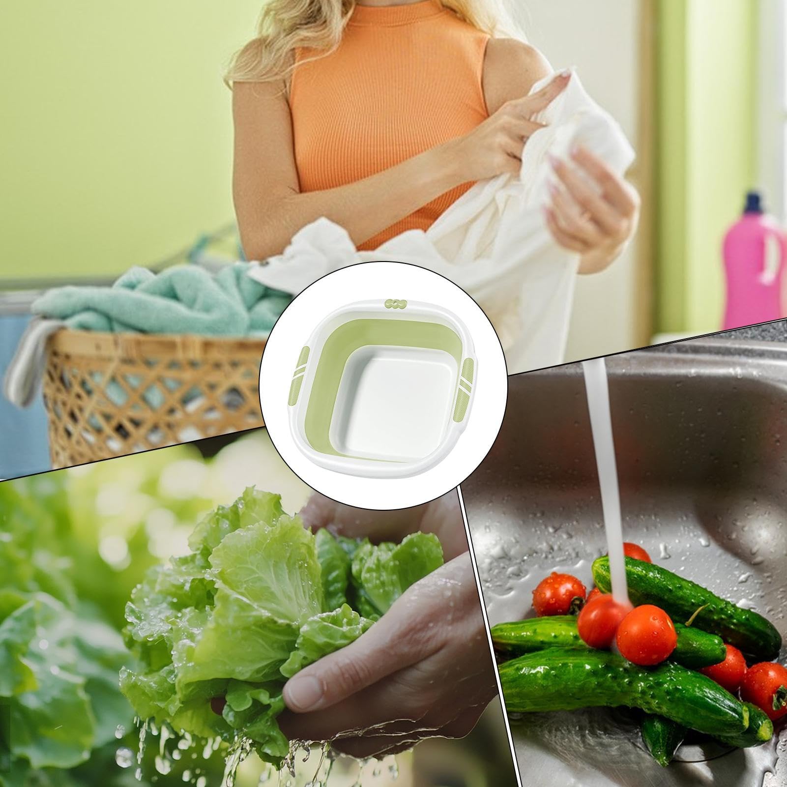 Palangana Plegable para Lavar Platos Lavabo Portátil para Platos