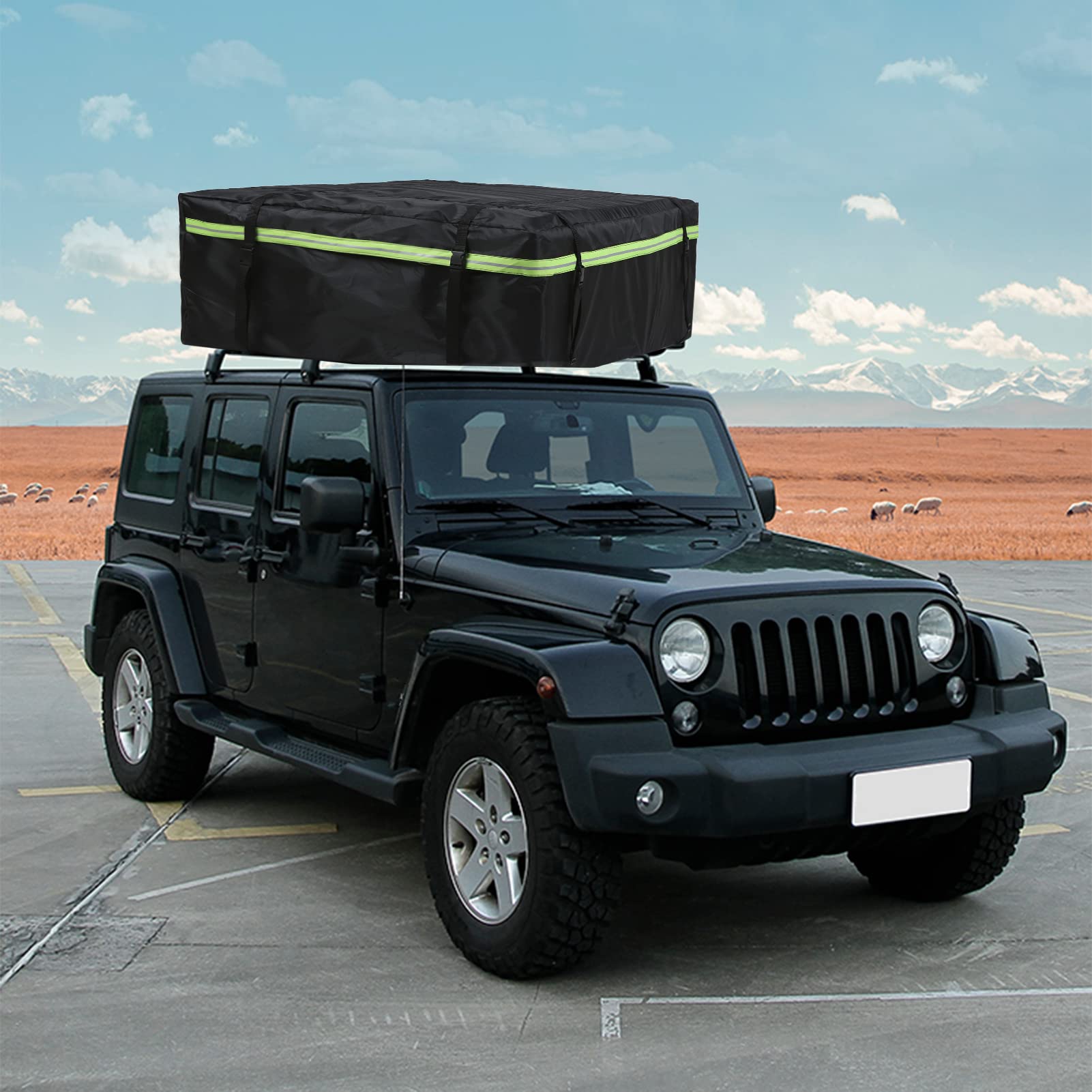 Box Auto Borsa da carico impermeabile Carro del tetto dell'automobile della carreggiata di con la striscia riflettente notte universale bagaglio sacchetto cubetto cubo(135X80X45cm)