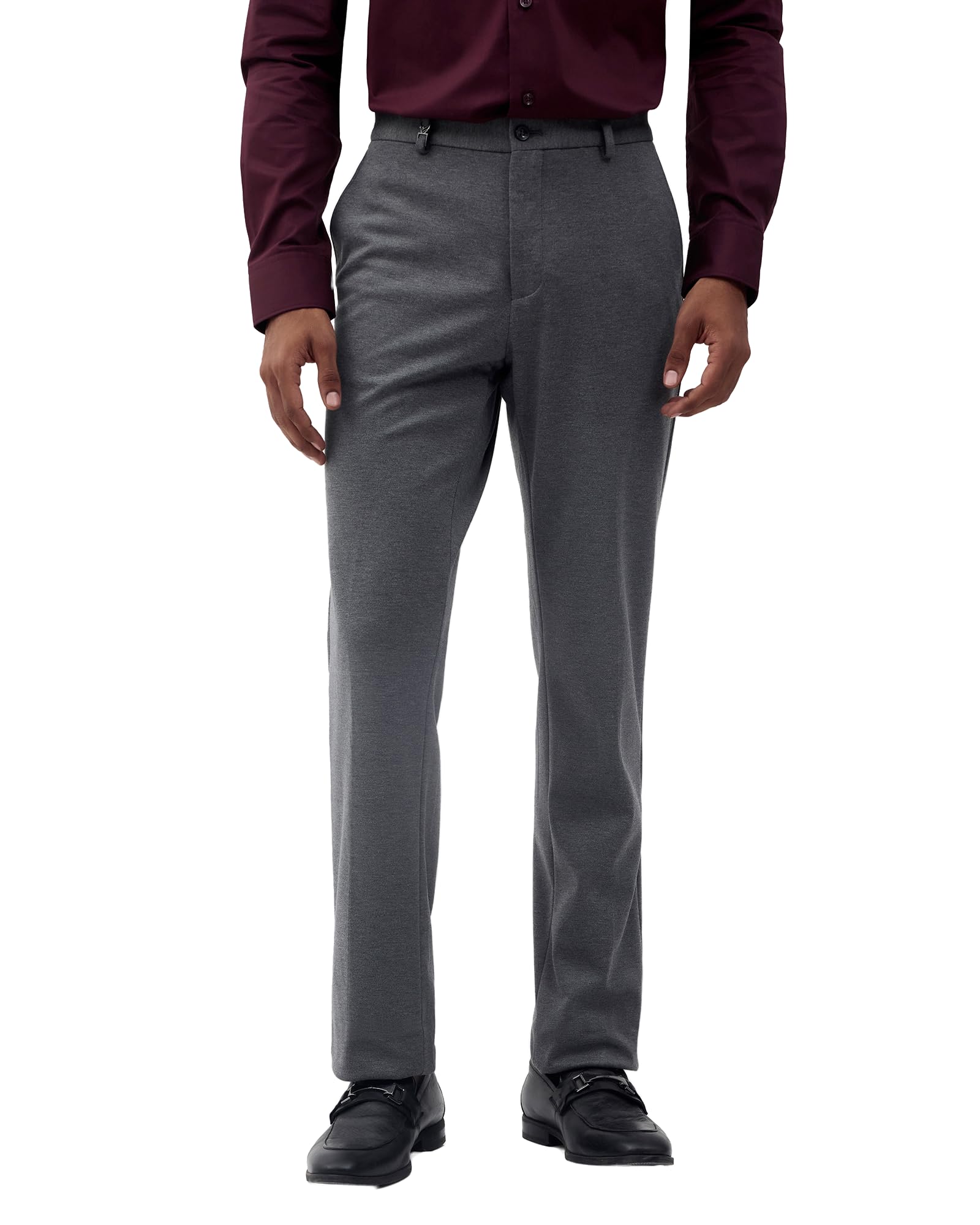 blackberrys Men Solid Slim Formal Trouser | Knitted Fabric | Stretchable & Stretch Waist-picture-23