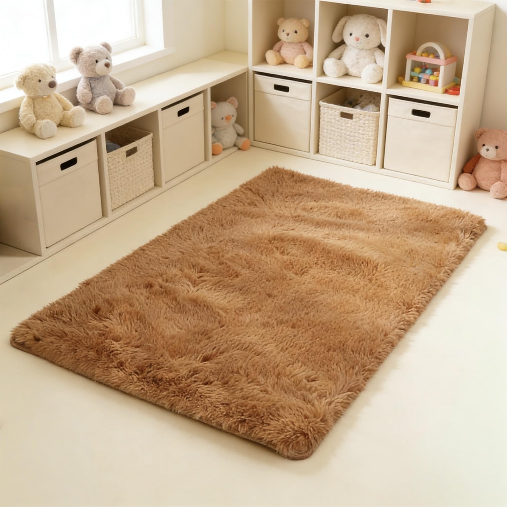 Tapis de salon facile à entretenir et antidérapant marron 280x150