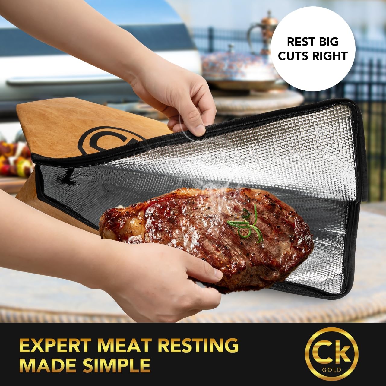 Tina plegable grande para preparación de barbacoa con tapa de bloqueo y bolsa de barbacoa para descansar carne, tabla de cortar plegable sin BPA con tapa, sin fugas, fuerte orificio de drenaje para 2