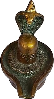 PARIJAT HANDICRAFT Brass Lord Shiva Lingam Puja Idol Murti-Shiv Ling Idol Murti Sculpture Shivling with Snake Shiv Lingam Statue Snake Idols of Shiva (Antique)