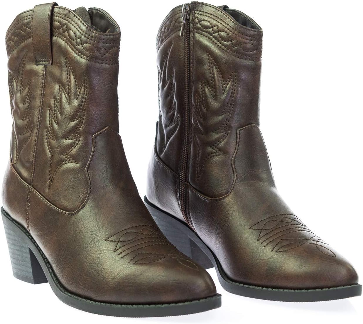 Soda Picotee Women Western Cowboy Cowgirl Stitched Ankle - Image 3