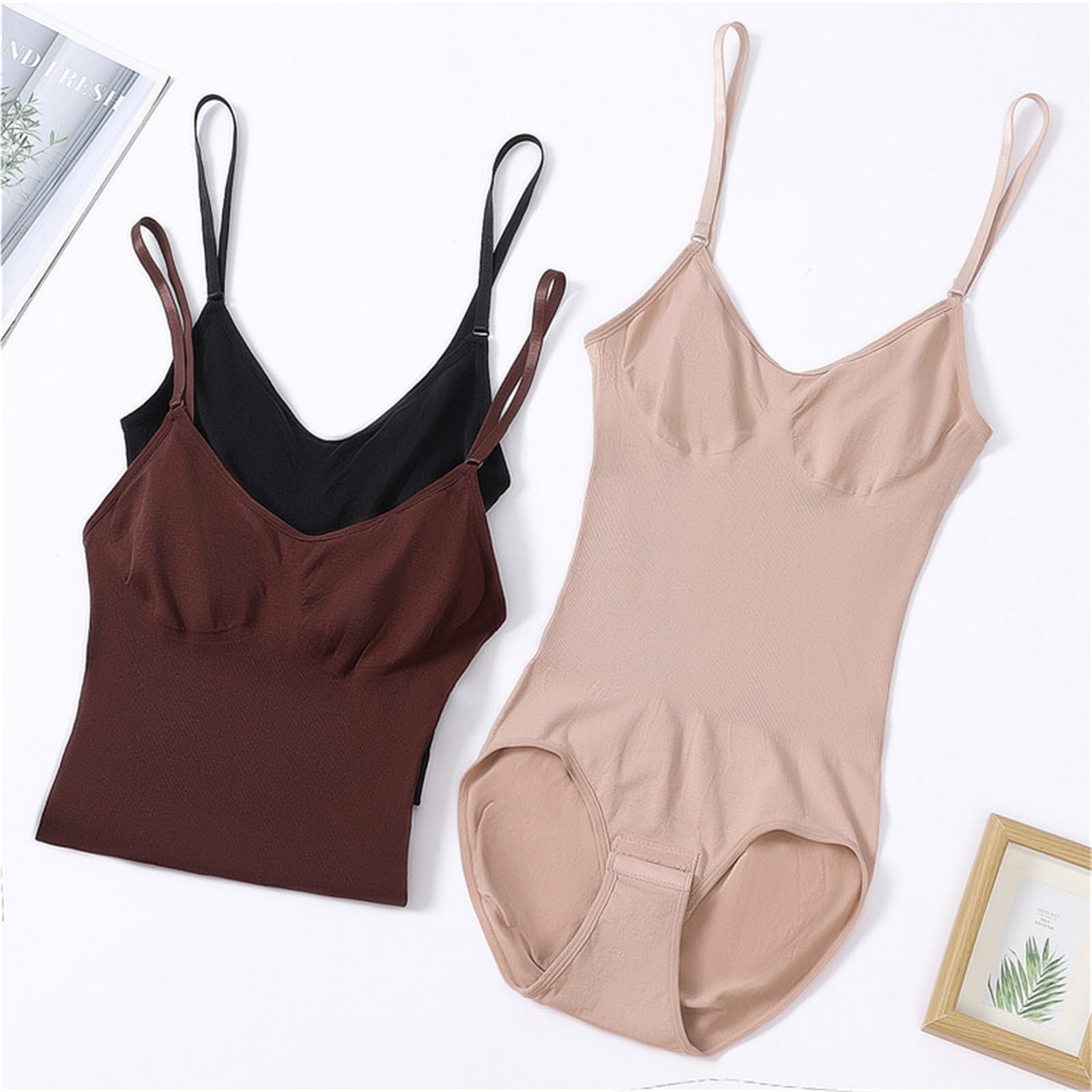 2 pièces corps complet Shaper Shapewear sculptant sans manches ventre contrôle Body for les femmes taille mince formateur avec crochets pour Femme