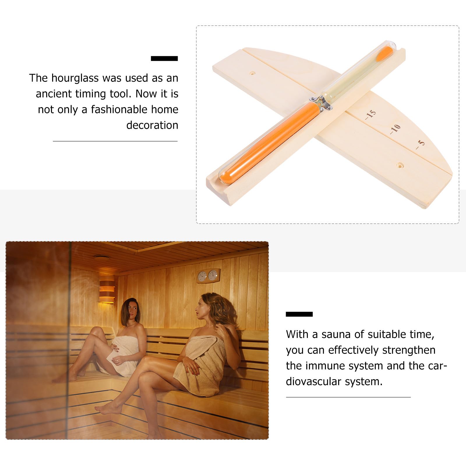 YARNOW Marrón para Sauna de Madera y Vidrio Temporizador